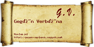 Gegán Verbéna névjegykártya